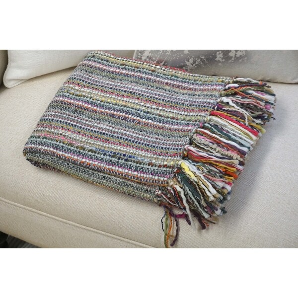 Handcrafted 100% Wool Throw Blanket
