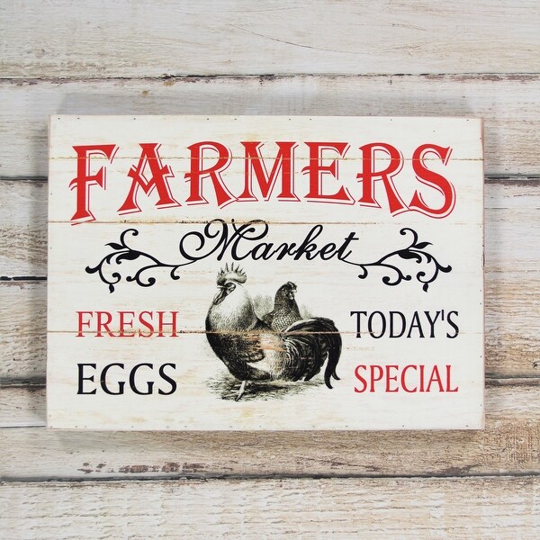 Multicolor Wood Farmers Market Wall Sign