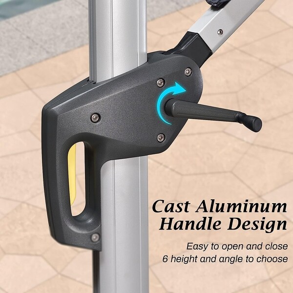 PURPLE LEAF 11 ft Square Outdoor Umbrellas With Lights