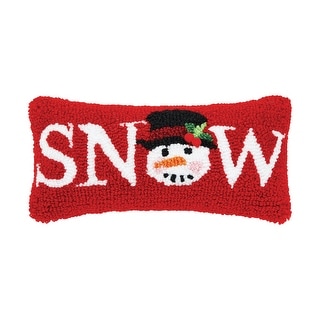 Snow Snowman Hooked Throw Pillow