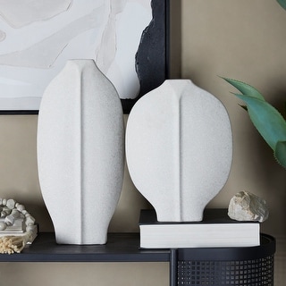 CosmoLiving by Cosmopolitan Ceramic Textured Vase (Set of 2)