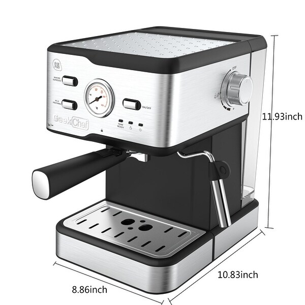 Espresso Machine 20 Bar Pump Pressure Cappuccino latte Maker Coffee Machine withfilter&Milk Frother Steam Wand&thermometer, 1.5L