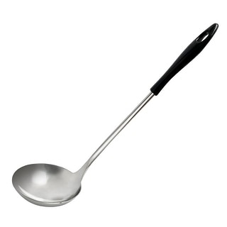 Stainless Steel Soup Spoon Ladle Home Kitchen Serving Flatware - Silver - Length: 10.6"