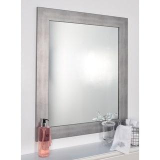 Silvertone Brushed NIckel Wall Mirror