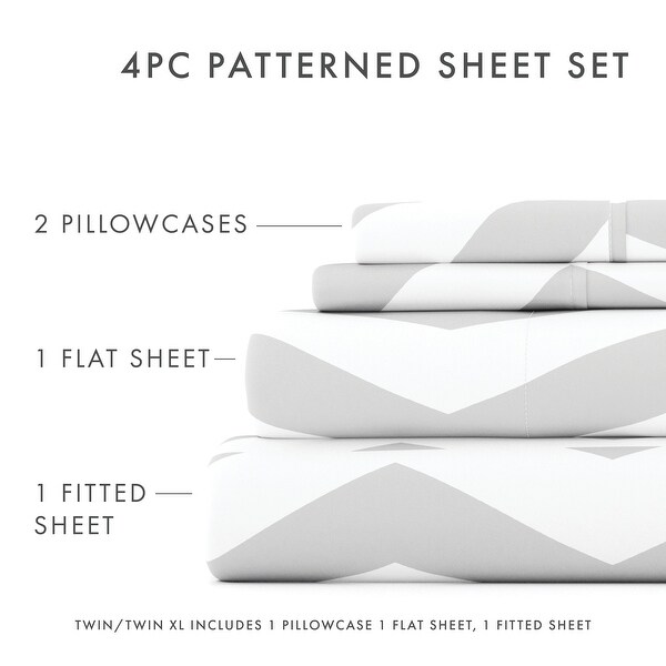 Becky Cameron Ultra Soft Printed 4 Piece Deep Pocket Bed Sheet Set