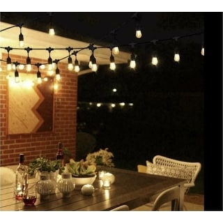 50" Outdoor LED Bulb String Light for Patio Yard Festival Wedding Decoration, 16 Bulbs Included - LED-15 sockets