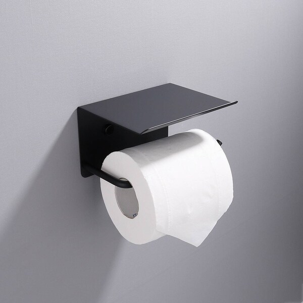 Toilet Paper Holder With Shelf, Self-Adhesive Screw In Two Installation Methods