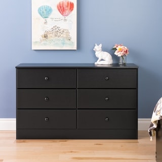 Prepac Astrid 6 Drawer Double Dresser for Bedroom, Wide Chest of Drawers, Bedroom Furniture,Traditional Furniture