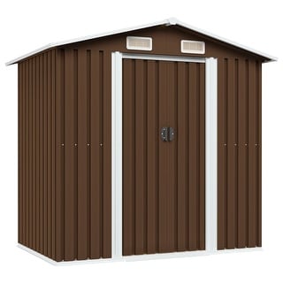 vidaXL Garden Storage Shed Brown 80.3"x52"x73.2" Steel
