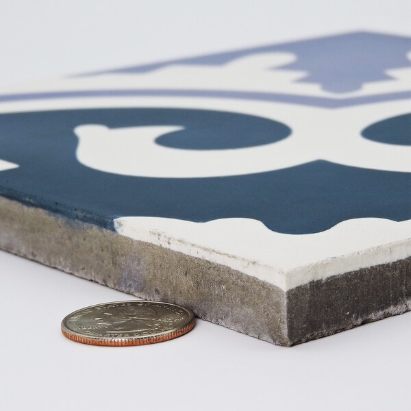 Handmade Tanger in Navy and Purple Tile, Pack of 12 (Morocco)