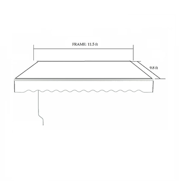 ALEKO Retractable 12 x 10 feet Awning Home Patio Canopy Grey Color