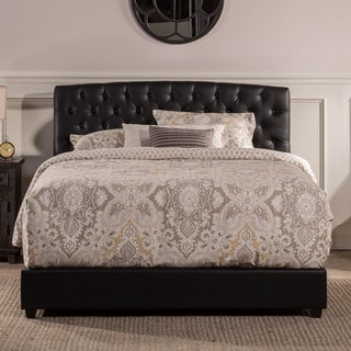 Hillsdale Hawthorne Tufted Black Faux Leather Upholstered Bed