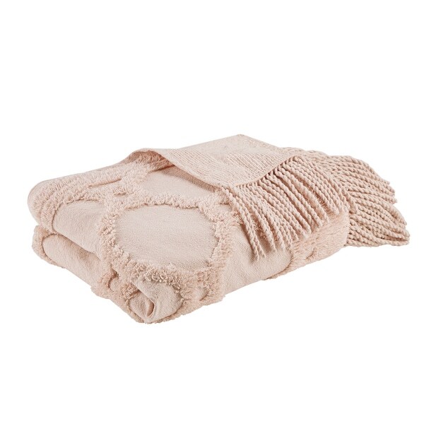 Madison Park Hannah 100-percent Cotton Tufted Chenille Lightweight Throw With Fringe Tassel