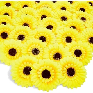36pc Artificial Fake Silk Sunflower Head for Wedding Bouquet Home Decor DIY - 5.5"