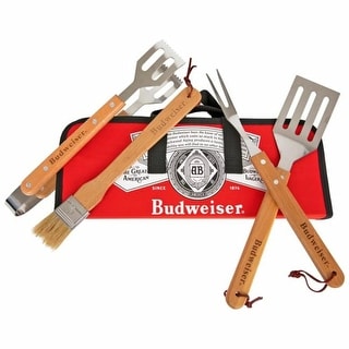 Budweiser Ready to Serve Fabric Grill Set for Outdoor - Red|