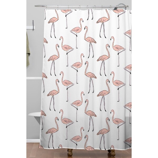 Deny Designs Allyson Johnson Fancy Flamingos Shower Curtain