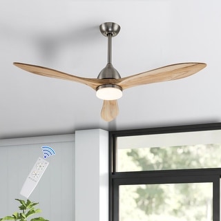 50 in Dimmable Integrated LED Solid Wood Ceiling Fan with Remote Control - Solid Wood