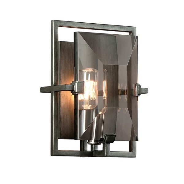 Troy Lighting Prism 1-light Graphite Wall Sconce with Smoked Crystal Glass