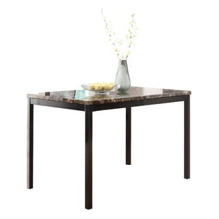 Farmhouse Faux Marble Dining Table - Black frame