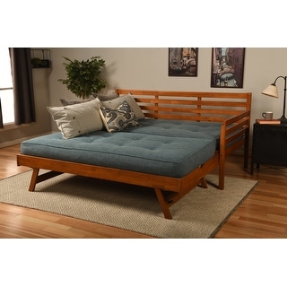 Somette Boho Daybed and Pop Up Bed with Linen Aqua Mattress