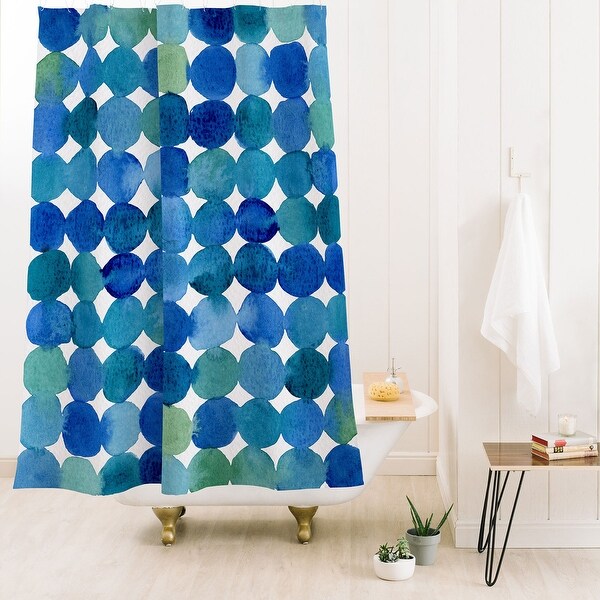 Angela Minca Watercolor Dot Pattern Made to Order Shower Curtain 71" x 74" with Liner