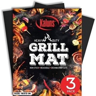Grill Mat, Best BBQ Mat, Nonstick, Reusable, Set of 3