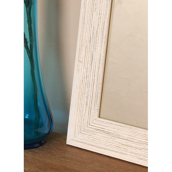 Multi Size BrandtWorks Distressed Coastal White Wood Floor Mirror - White/Grey