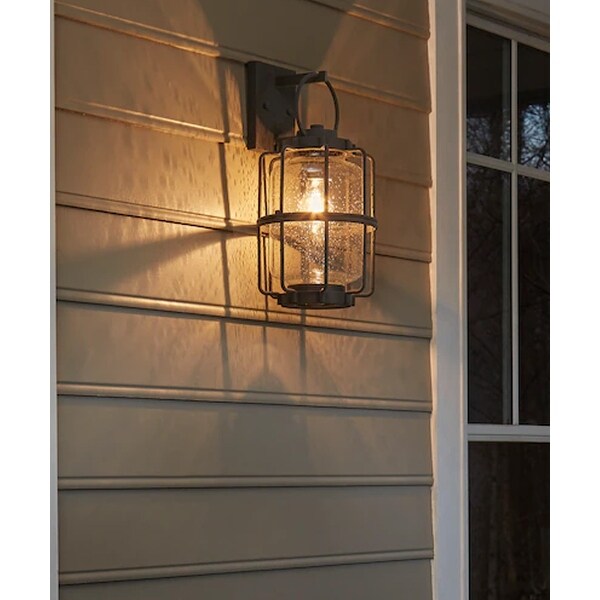 Montview 14"H 1-Light Outdoor Wall Light Lantern by Kichler Weathered Zinc Finish - 14 in
