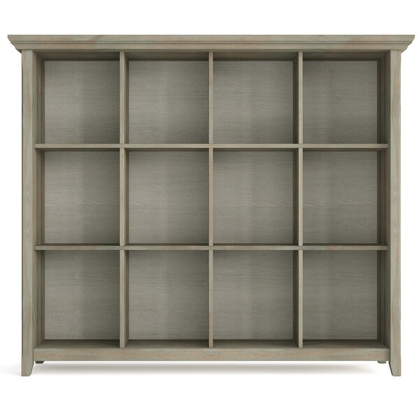 WYNDENHALL Normandy SOLID WOOD 48 inch x 57 inch Transitional 12 Cube Storage - 57"w x 15.75"d x 48"h