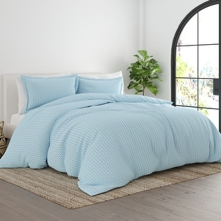 Soft Essentials Oversized 3 Piece Puffed Chevron Print Duvet Cover Set