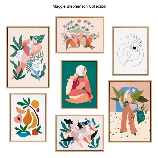 Kate and Laurel Sylvie How The Sun Loves The Moon Framed Canvas by Maggie Stephenson