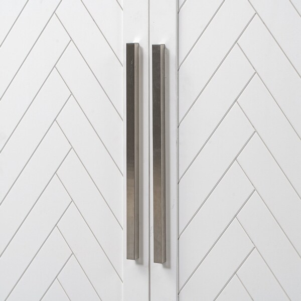 Sideboard with 4 Doors Large Storage Space Buffet Cabinet with Adjustable Shelves and Silver Handles