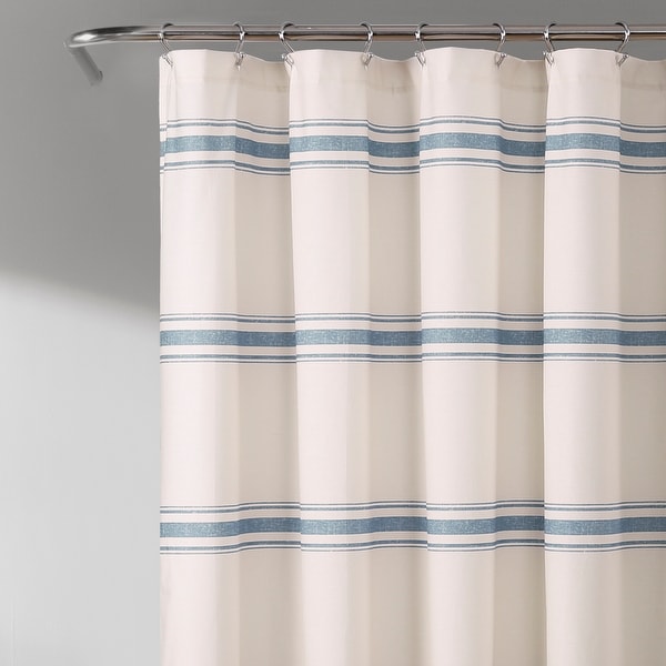 Lush Decor Farmhouse Stripe Shower Curtain
