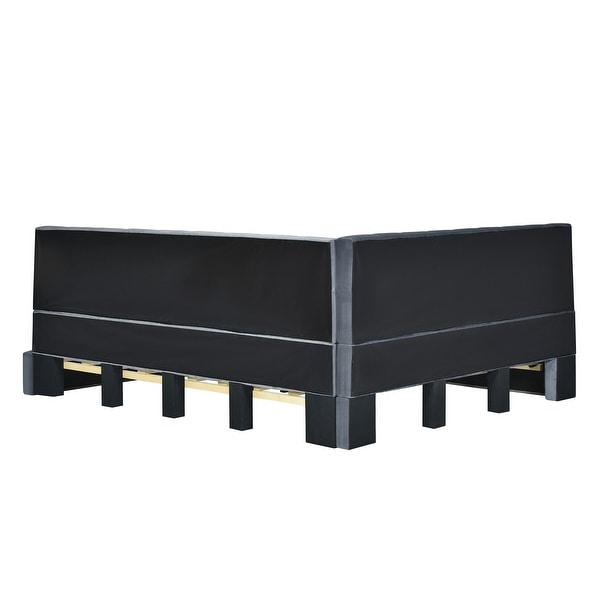 Mid-Century Modern Full Size Upholstered Daybed with 1 Unique Armrests