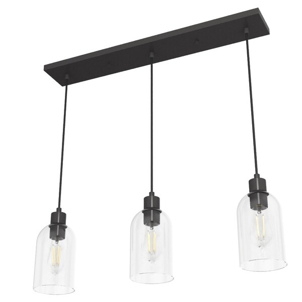 Hunter Lochemeade 3-Light Linear Cluster Pendant - Kitchen Island, Dining Room - Modern Farmhouse, Contemporary, Industrial