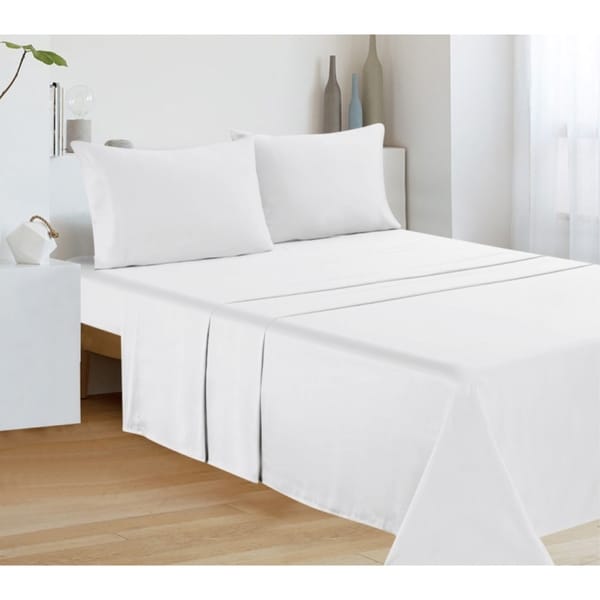 4-Piece 300TC Rayon Made From Bamboo Bed Sheet Set Solid Color