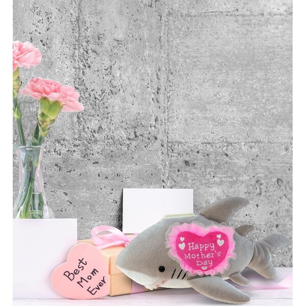 DolliBu Happy Mother’s Day Super Soft Shark Plush Bank with Pink Heart - 9 inches