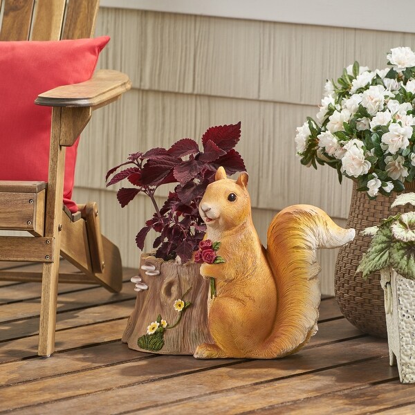 Mohar Outdoor Decorative Squirrel Planter by Christopher Knight Home - 19.25" L x 11.00" W x 15.25" H