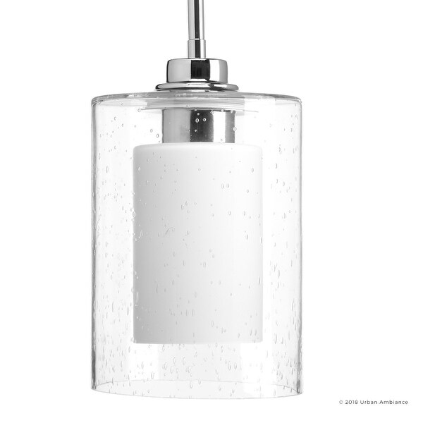 Luxury Contemporary Pendant Light, 10"H x 5.875"W, with Modern Farmhouse Style, Polished Chrome Finish by Urban Ambiance