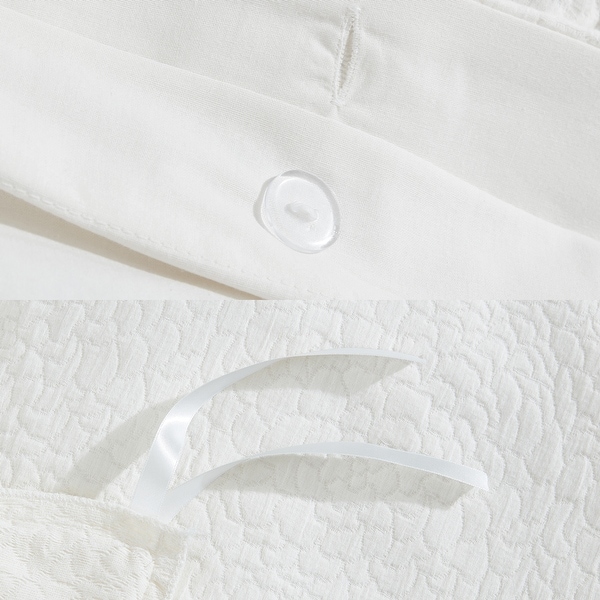 Vera Wang Abstract Roses Ivory 100% Cotton Duvet Cover & Sham Set