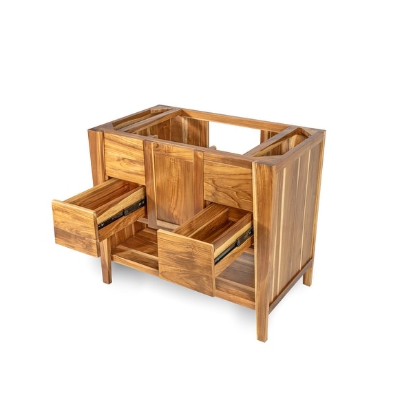 EcoDecors Significado 36-inch Solid Teak Bathroom Vanity Base