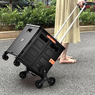 Costway Foldable Utility Cart for Travel and Shopping - 19" x 19.5" x 42" (L x W x H)