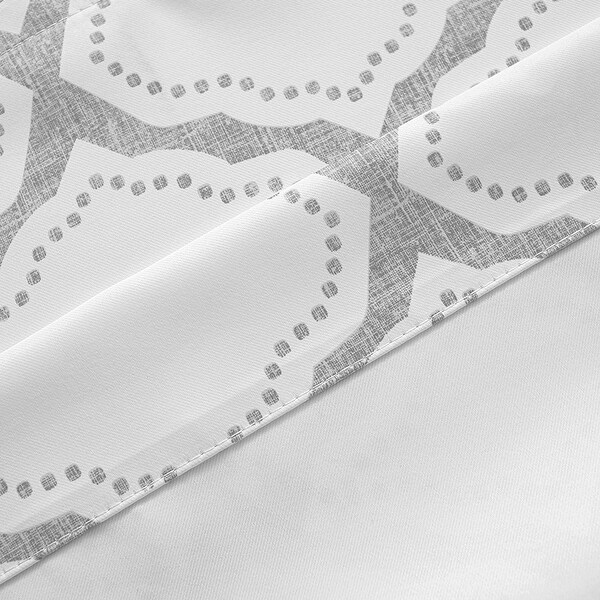 DriftAway Geo Trellis Window Curtain Valance Rod Pocket 52 Inch by 14 Inch Plus 2 Inch Header Gray - 52" width x 14 " length