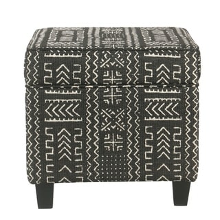Carson Carrington Birkerod Onyx Square Ottoman with Lift Off Top