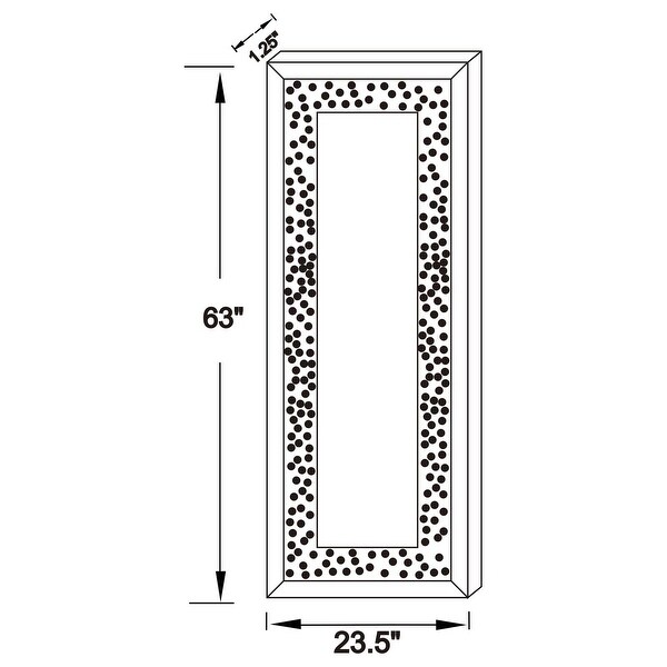 Coaster Furniture Sylvia Crystal Inlay Rectangle Floor Mirror