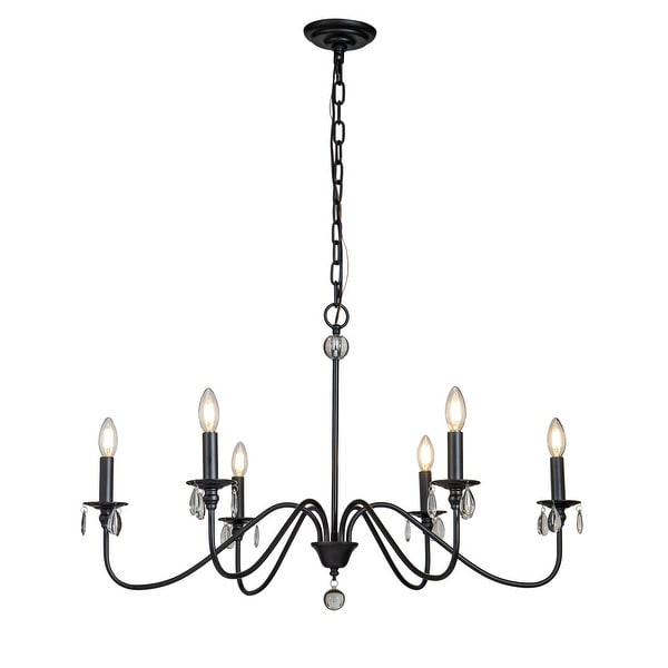 Modern Farmhouse 6-Lights French Country Chandelier For Dining Room - 35 in.