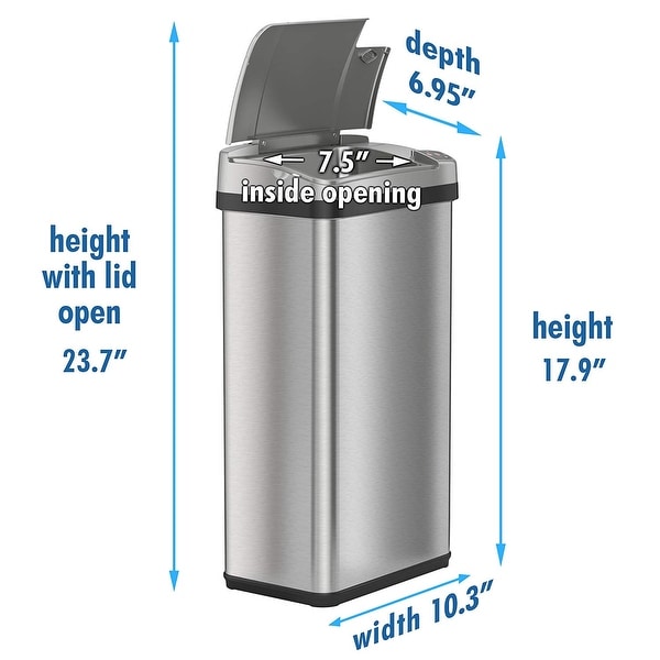 iTouchless Multifunction 4-gallon Silver Stainless Steel Automatic Sensor Trash Can with Odor Filter and Fragrance