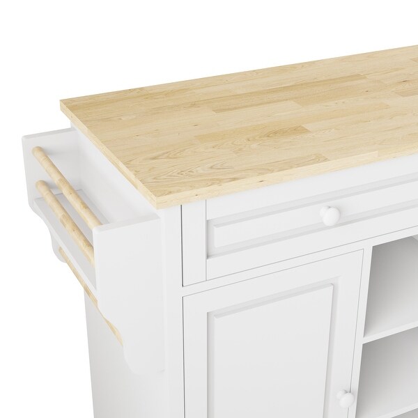 kitchen cart with Rubber wood desktop