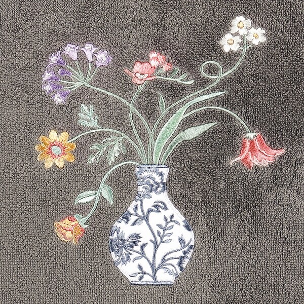 Authentic Hotel and Spa 100% Turkish Cotton Stella 2PC Embellished Towel Set