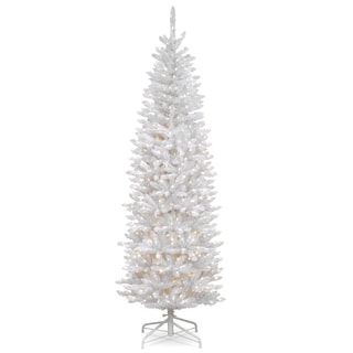 7.5 ft. Kingswood White Fir Pencil Tree with Clear Lights - 7.5'